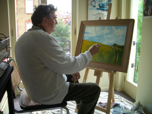 George West at his easel