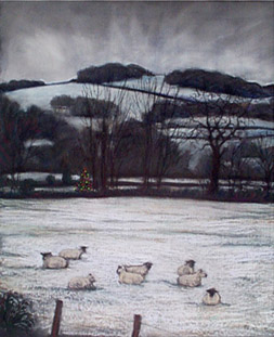 Sheep in snow, near Anchor Mill