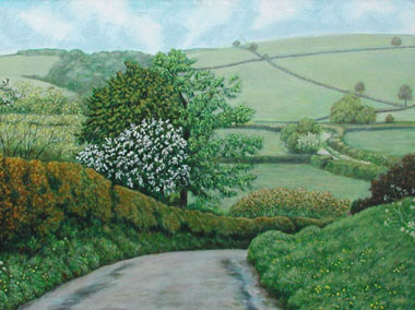 The road to Quince Hill and Rose Ash