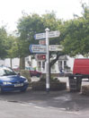 signpost in Bradworthy Square