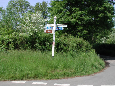 Sign to Jacobstow at cross roads