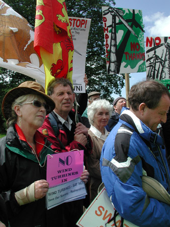 Demonstrators from New Radnor, Plynlimon and South Walesw
